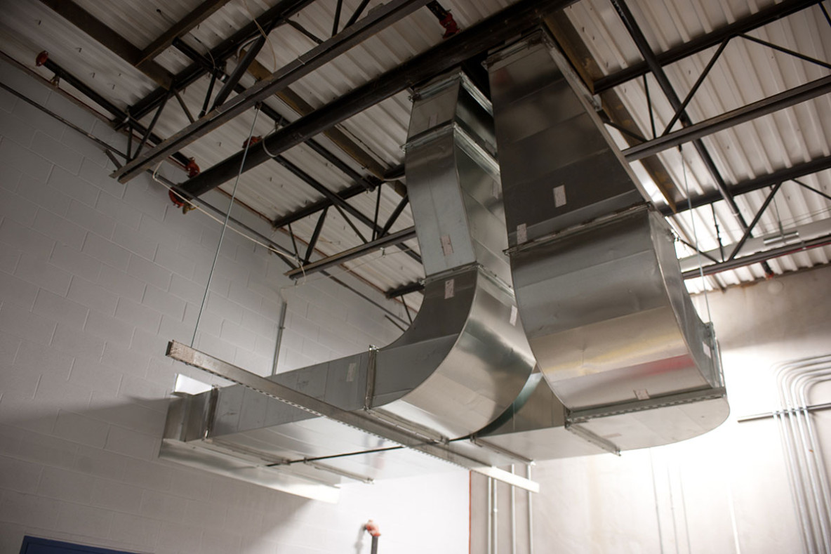 HVAC ductwork in commercial facility